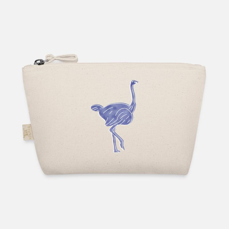 "Strauss", Boho Line Art Design, Series "Desert" Organic Pouch