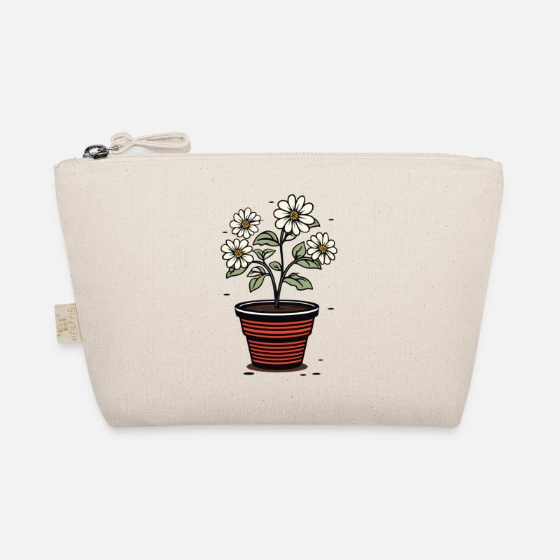 Pot de fleurs mignon style fleurs blanches Trousse biologique