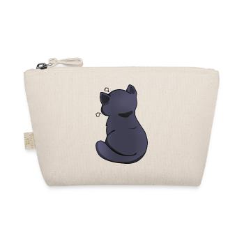 Funny Kawaii Black Cat, Annoyed Cat - Organic Pouch - nature - Front