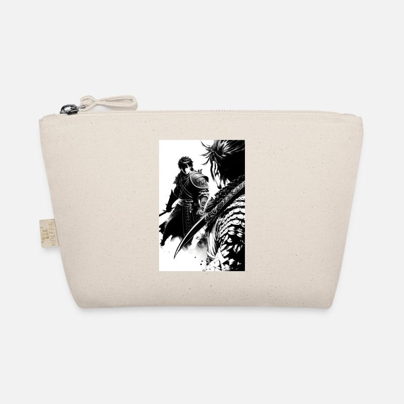 Samurai Schwarz und Weiß Design Bio-Täschchen