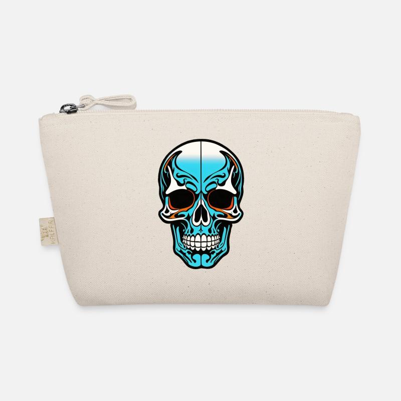 Skull Head Blue Design Bio-Täschchen
