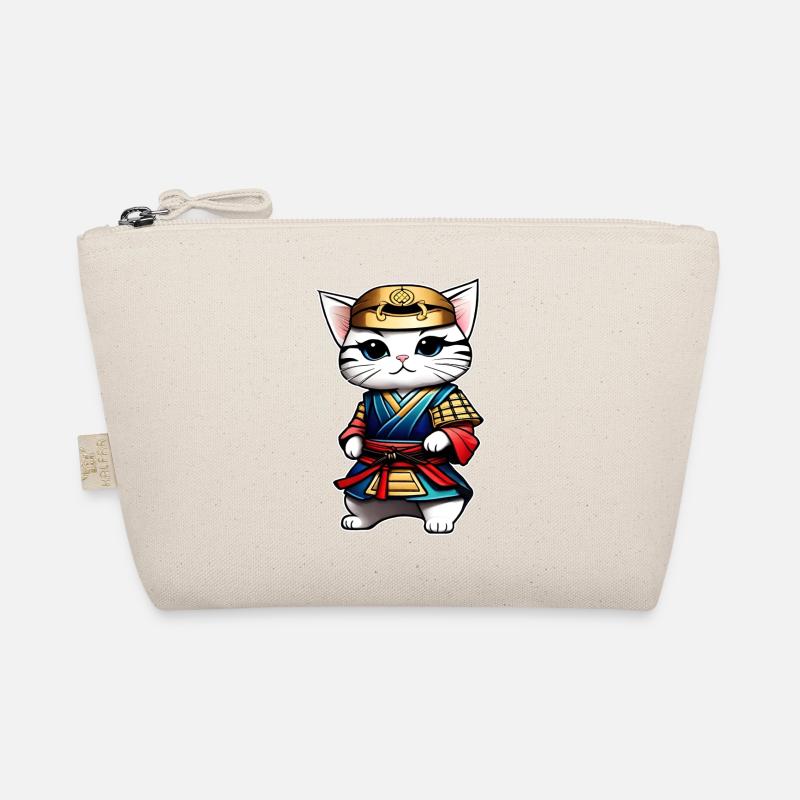 Niedliche Samurai Katze Bio-Täschchen