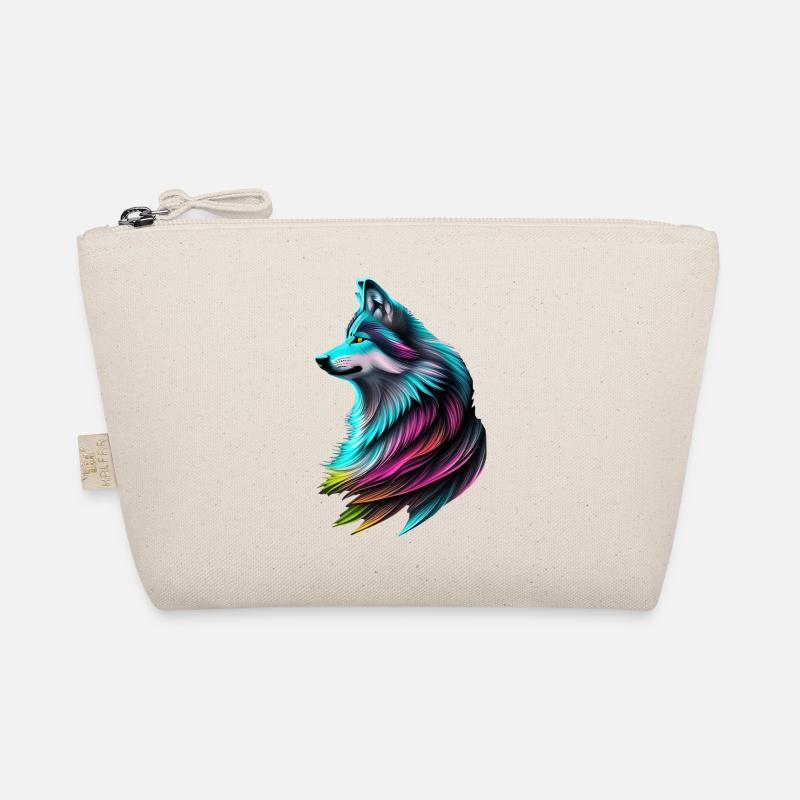 Colorful wolf Organic Pouch