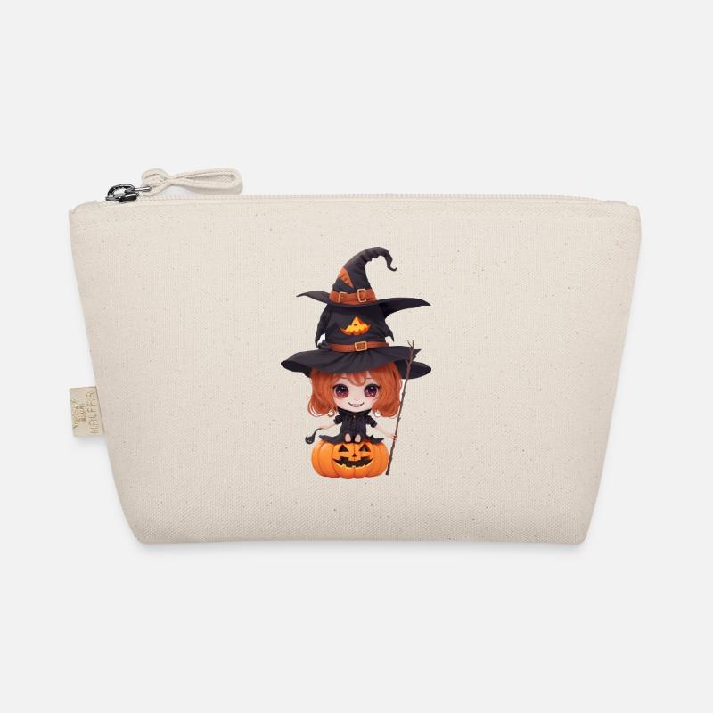 Helloween Pumpkin Witch Organic Pouch