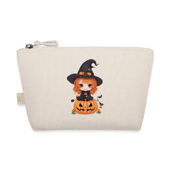 Helloween Kürbis Hexe - Bio-Täschchen - Natur - Vorne