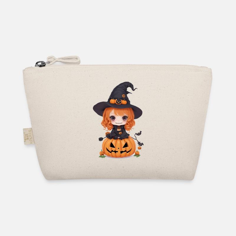 Helloween Kürbis Hexe Bio-Täschchen