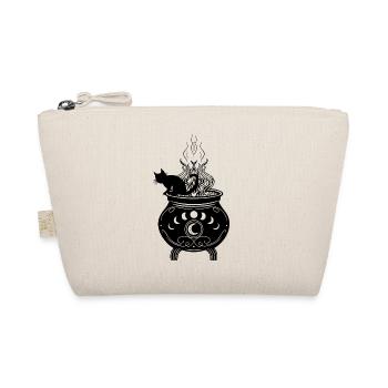 Cauldron Cat Halloween Moon Phases - Organic Pouch - nature - Front