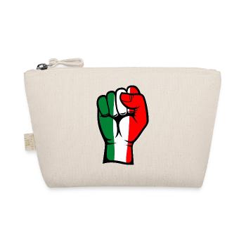 Italy Flag Fist Hand Symbol - Organic Pouch - nature - Front