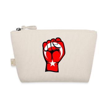 Türkei Flagge Faust Hand Symbol - Bio-Täschchen - Natur - Vorne