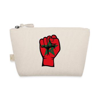 Morocco Flag Fist Hand Symbol - Organic Pouch - nature - Front
