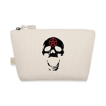 Crâne noir et pentagramme rouge - Trousse biologique - nature - Devant