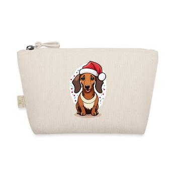 Dackel Weihnachten - Bio-Täschchen - Natur - Vorne
