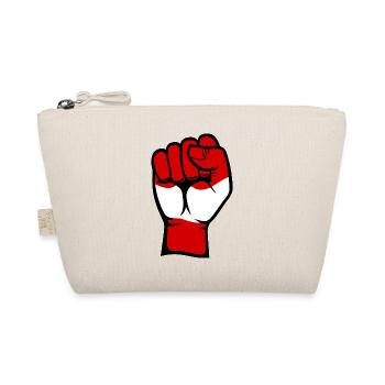 Austria Flag Fist Hand Symbol - Organic Pouch - nature - Front