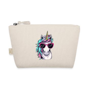 Cooles Einhorn-Portrait mit Sonnenbrille - Bio-Täschchen - Natur - Vorne