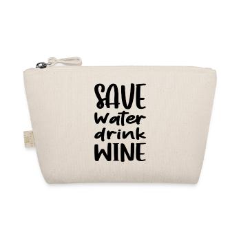 Save water Drink Wine, Spare Wasser Drink Wein - Bio-Täschchen - Natur - Vorne