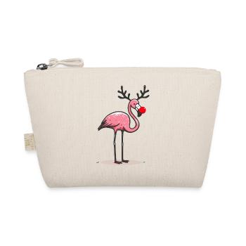 Weihnachts Flamingo - Bio-Täschchen - Natur - Vorne