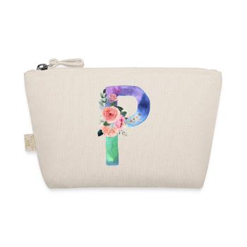 Letter P watercolor - Organic Pouch - nature - Front
