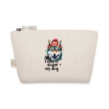 Coffee and dog in winter hat - Organic Pouch - nature - Front
