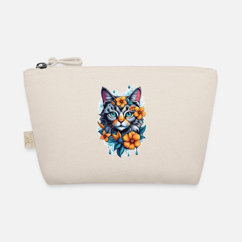 chat et fleur aquarelle Trousse biologique