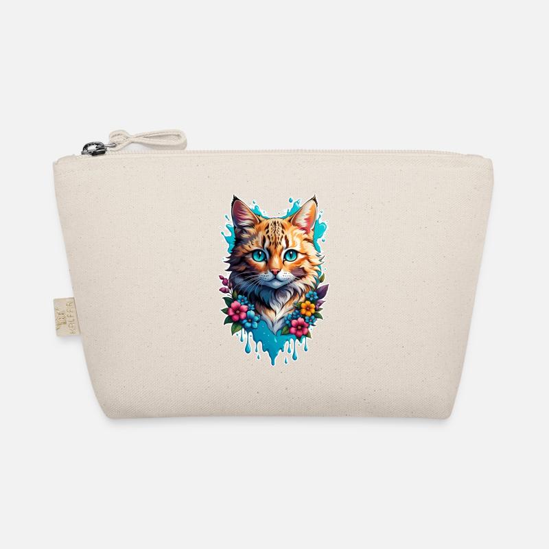 chat et fleur aquarelle Trousse biologique