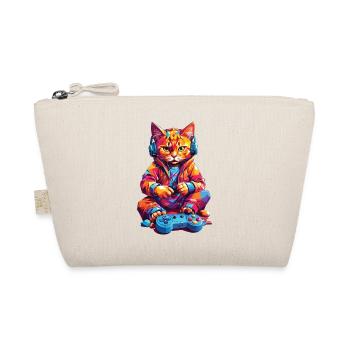 Funny Retro Gaming Cat Nerd Gamer Design - Organic Pouch - nature - Front