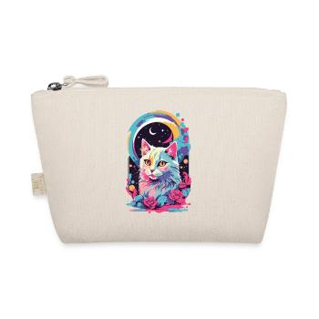 Magical Pastel Goth Cat at Night with Roses - Organic Pouch - nature - Front