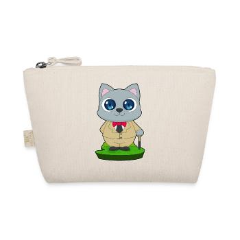 Cat Pensioner Walking Stick - Organic Pouch - nature - Front