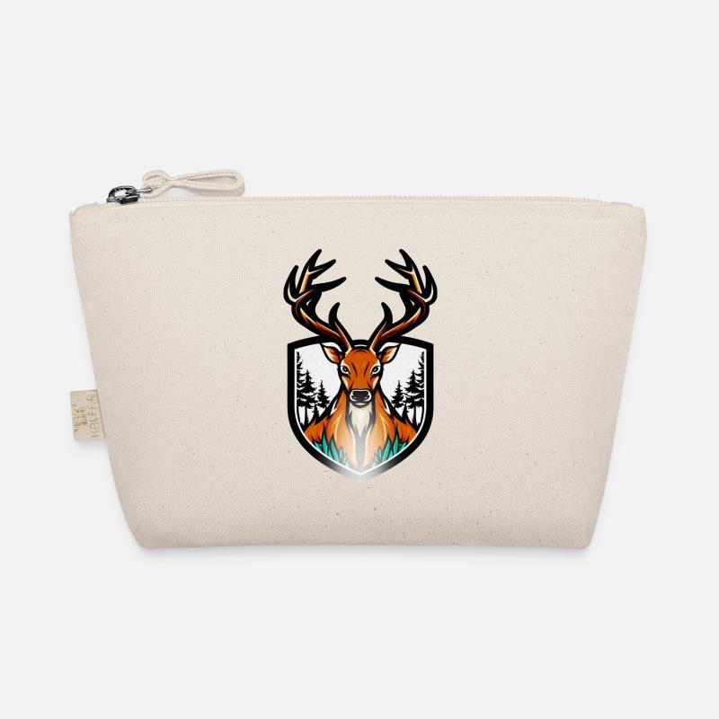 Großer Hirsch mit Geweih als Logo Bio-Täschchen