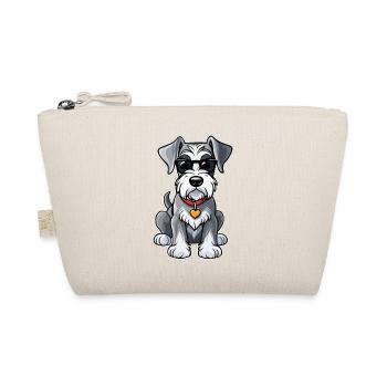 Cool Schnauzer Dog with Sunglasses - Organic Pouch - nature - Front