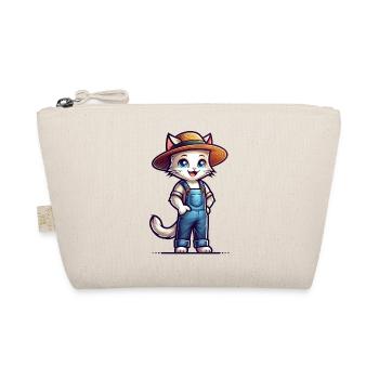 Cute Cat Farmer - Organic Pouch - nature - Front