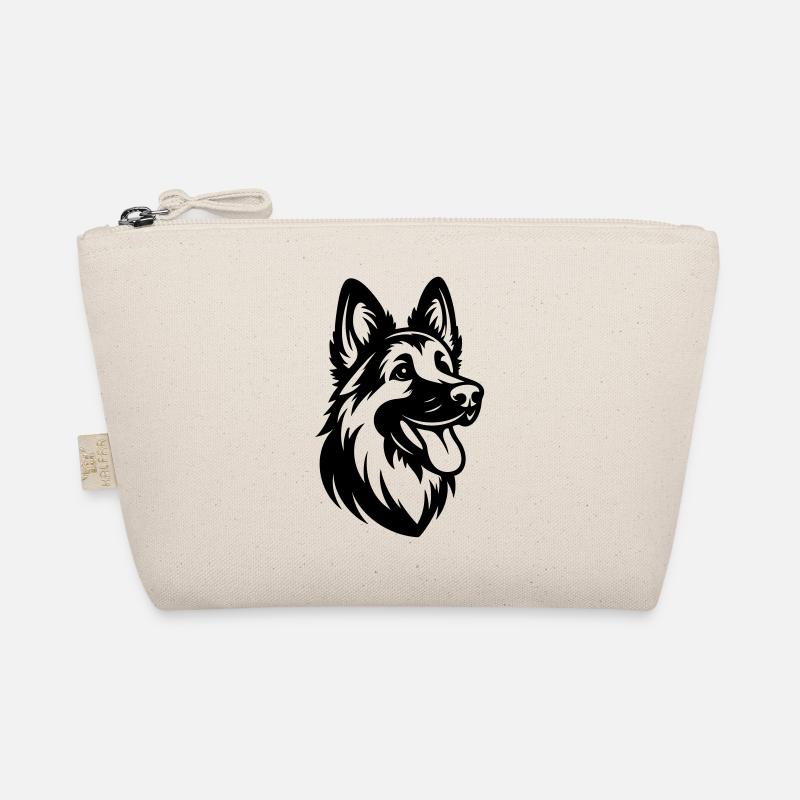 German Shepherd Drawing Head Organic Pouch