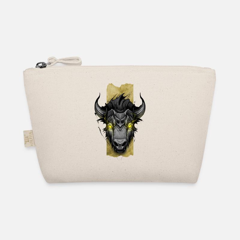Luminous Bison: Bison with Glowing Yellow Eyes Organic Pouch