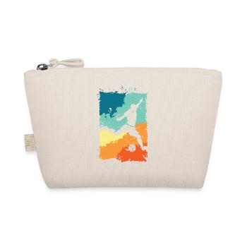 Soccer player color explosion shot retro vintage - Organic Pouch - nature - Front