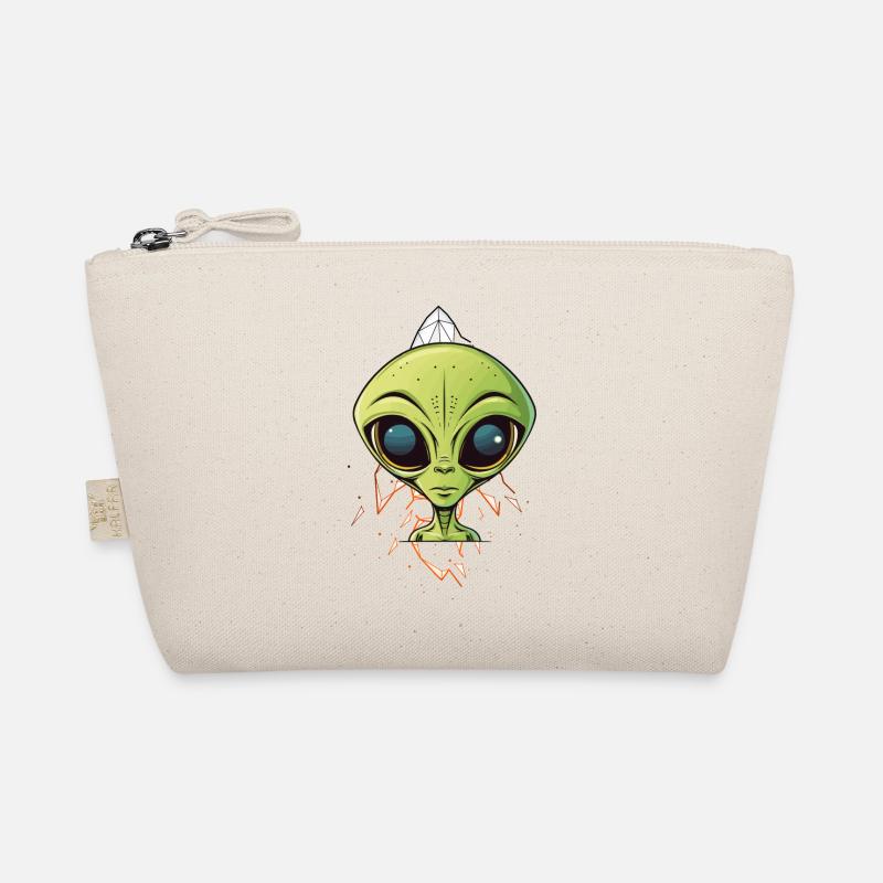 Alien head on spaceship Organic Pouch