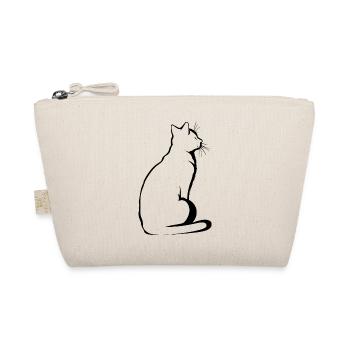 Cat, Cat Motif - Organic Pouch - nature - Front