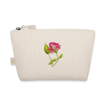 Pink rose with leaves isolated. - Organic Pouch - nature - Front