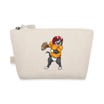 Katze American Football Sport - Bio-Täschchen - Natur - Vorne