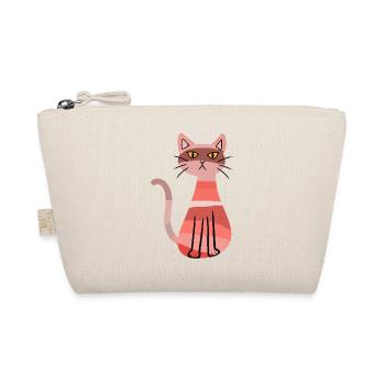 Retro Katze Katzen 80er 90er Vintage Kätzchen - Bio-Täschchen - Natur - Vorne