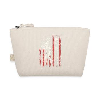 Baseball Dad Flag Baseball Fathers Day - Organic Pouch - nature - Front