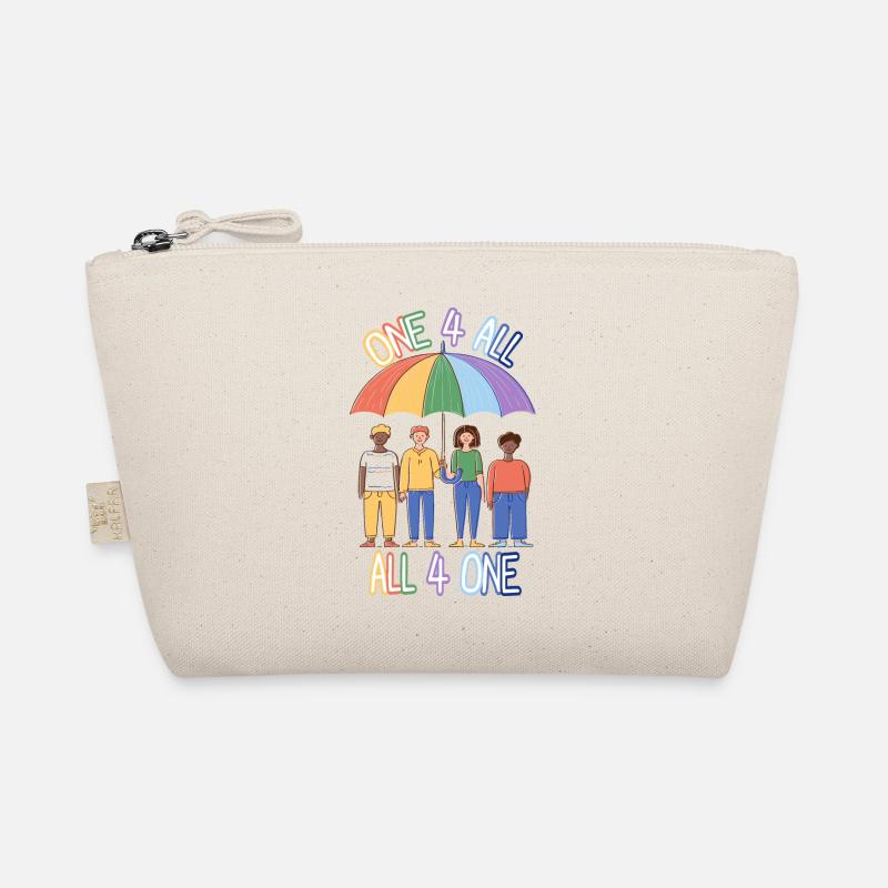 Rainbow PrideTeam, all 4 one and one 4 all! - Organic Pouch - nature
