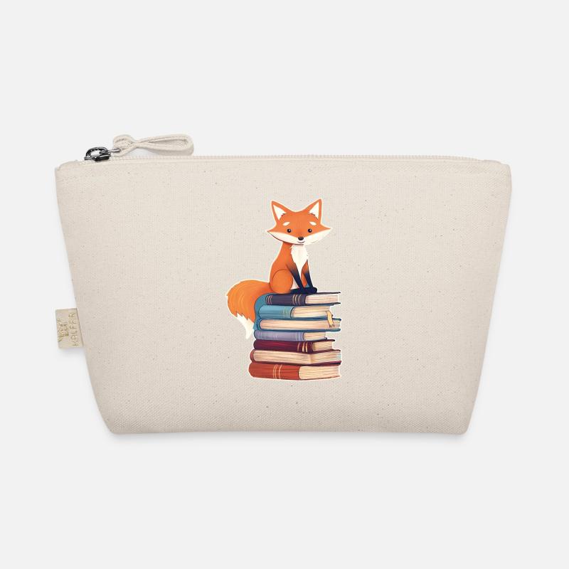 Fuchs auf Bücherstapel Bio-Täschchen