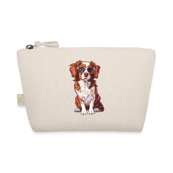 Epagneul Breton, Brittany dog, Hund, Sonnenbrille - Bio-Täschchen - Natur - Vorne
