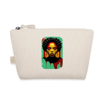 portrait black woman dripping colors - Organic Pouch - nature - Front