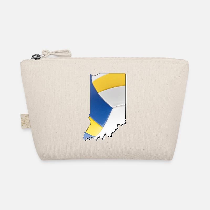 Real Volleyball in the Indiana State Map Organic Pouch