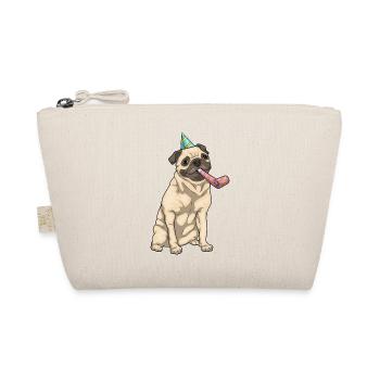 Mops Geburtstag Tröte - Bio-Täschchen - Natur - Vorne