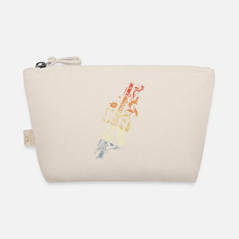 Flöte Grafik Retro Stil - Bio-Täschchen - Natur