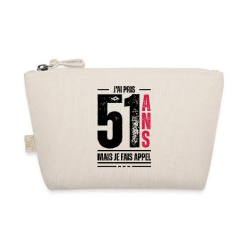 j ai 51 ans / t-shirt 51 ans / idée cadeau 51 ans - Trousse biologique - nature - Devant