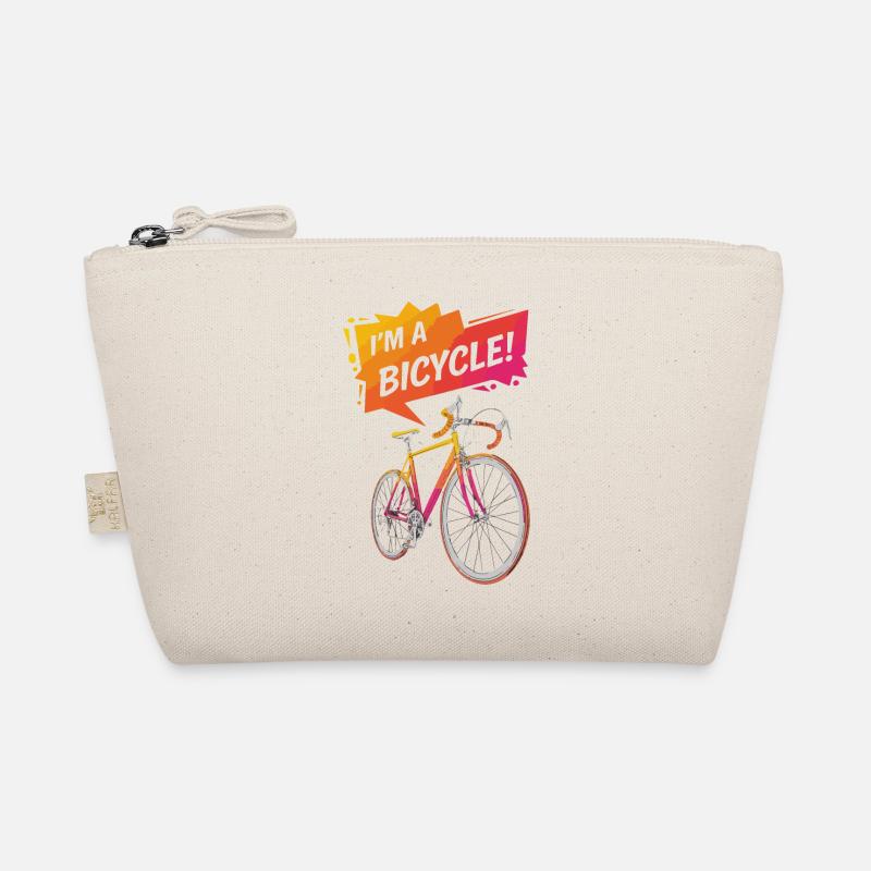 Vibrant Bicycle Illustration with Bold Text Organic Pouch