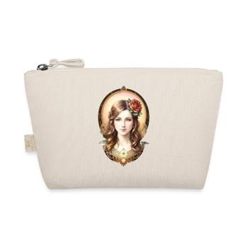 Art Nouveau woman with rose portrait in vintage style - Organic Pouch - nature - Front