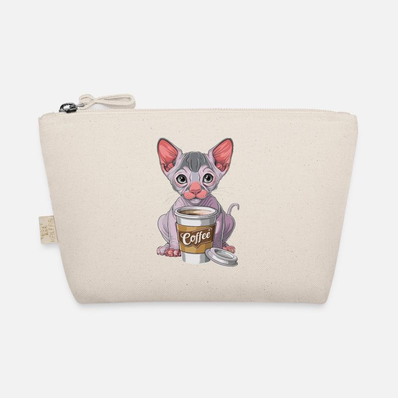 Nacktkatze mit Kaffee Bio-Täschchen